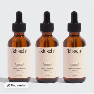 Kitsch 100% Pure Organic Cold-Pressed Castor Oil 2oz 3 pack